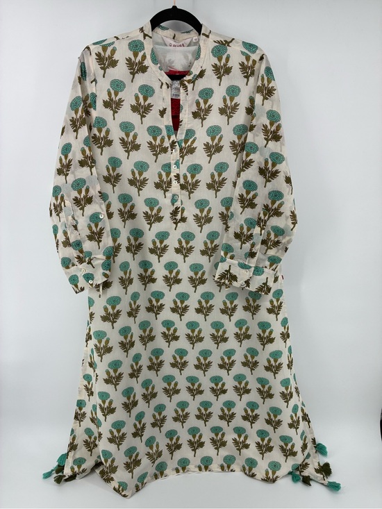 Biba Dresses & Skirts - Women’s Floral Print Tunic Dress in Teal and Olive